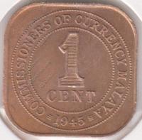 22-84 Малайя 1 цент 1945г. 