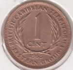 1-166 Восточные Карибы 1 цент 1955г. Бронза