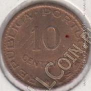 2-56 Индия (Португальская) 10 сентавов 1961г. KM# 30 бронза 2,0гр 18,0мм