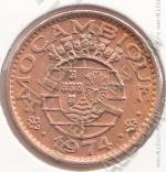 28-11 Мозамбик 1 эскудо 1974г. КМ # 82 бронза 8,0гр. 26мм