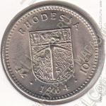 25-65 Родезия  1 шиллинг=10 центов 1964г. КМ# 2 медно-никелевая 23,5мм
