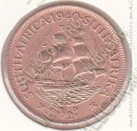 34-53 Южная Африка 1/2 пенни 1940г КМ # 24 бронза 