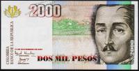 Банкнота Колумбия 2000 песо 11.11.2001 года. P.451d - UNC