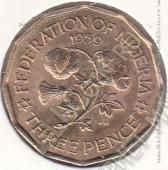 31-125 Нигерия 3 пенса 1959г. КМ # 3 никель-латунная 3,25гр. 19мм - 31-125 Нигерия 3 пенса 1959г. КМ # 3 никель-латунная 3,25гр. 19мм