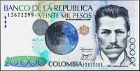 Банкнота Колумбия 20000 песо 20.11.2006 года. P.454m - UNC