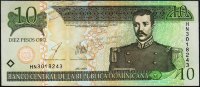 Банкнота Доминикана 10 песо 2003 года. P.168с - UNC