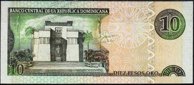 Банкнота Доминикана 10 песо 2003 года. P.168с - UNC - Банкнота Доминикана 10 песо 2003 года. P.168с - UNC