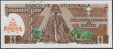 Гватемала 1/2 кетцаль 1983г. P.58с(6) - UNC - Гватемала 1/2 кетцаль 1983г. P.58с(6) - UNC