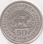 37-21 Восточная Африка 50 центов 1948г. KM# 30 медно-никелевая 3,89гр