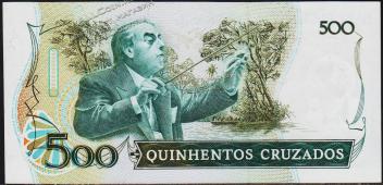 Банкнота Бразилия 500 крузадо 1986 года. P.212а - UNC - Банкнота Бразилия 500 крузадо 1986 года. P.212а - UNC