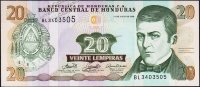 Банкнота Гондурас 20 лемпира 2006 года. P.93a - UNC