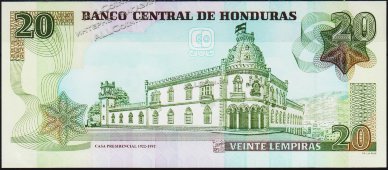 Банкнота Гондурас 20 лемпира 2006 года. P.93a - UNC - Банкнота Гондурас 20 лемпира 2006 года. P.93a - UNC
