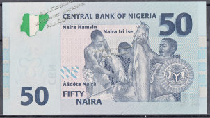 Банкнота Нигерия 50 найра 2007год . P.35в - UNC - Банкнота Нигерия 50 найра 2007год . P.35в - UNC