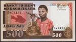 Мадагаскар 500 фр. (100 ариари) 1983-87г. P.67в - UNC