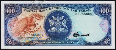 Тринидад и Тобаго 100 долларов 1985г. Р.40С -  UNC - Тринидад и Тобаго 100 долларов 1985г. Р.40С -  UNC