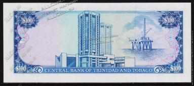 Тринидад и Тобаго 100 долларов 1985г. Р.40С -  UNC - Тринидад и Тобаго 100 долларов 1985г. Р.40С -  UNC