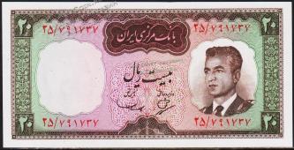 Иран 20 риалов 1965г. Р.78a - UNC - Иран 20 риалов 1965г. Р.78a - UNC