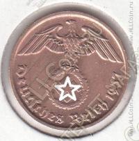 8-108 Германия 2 рейхспфеннига 1937г. КМ # 90 D бронза 3,31гр. 20,2мм