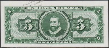 Никарагуа 5 кордоба 1962г. P.108 UNC - Никарагуа 5 кордоба 1962г. P.108 UNC