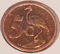 #H9-85 Южная Африка 5 центов 2010г. Бронза. UNC.