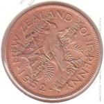 3-79 Новая Зеландия 1 пенни 1952 г. KM# 21 Бронза 9,6 гр. 31,0 мм.