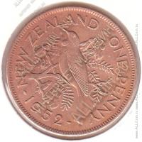 3-79 Новая Зеландия 1 пенни 1952 г. KM# 21 Бронза 9,6 гр. 31,0 мм.