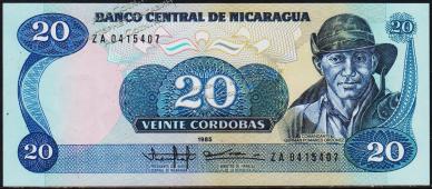 Никарагуа 20 кордоба 1985г. P.152(Z) - UNC - Никарагуа 20 кордоба 1985г. P.152(Z) - UNC
