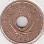 36-131 Восточная Африка 5 центов 1925г. Бронза