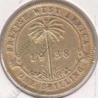 36-173 Британская Западная Африка 1 шиллинг 1938г. KM# 23 никель-латунь 5,63гр 23,6мм
