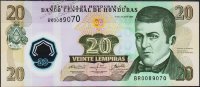 Банкнота Гондурас 20 лемпира 2008 года. P.95 UNC
