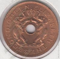 15-56 Родезия и Ньясаленд  1 пенни 1963г. KM# 2 бронза 6,3гр