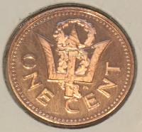 #14-161 Барбадос 1 цент 1975г. Бронза. PROOF.