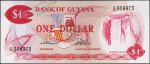 Банкнота Гайана 1 доллар 1966 года. P.21а(2) - UNC