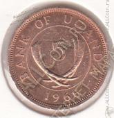 32-87 Уганда 5 центов 1966г. КМ # 1 бронза 3,21гр. 20мм - 32-87 Уганда 5 центов 1966г. КМ # 1 бронза 3,21гр. 20мм