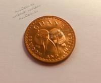 Монета Гана 1/2 песевы 1967 года. КМ#12 UNC Бронза (арт439)