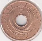 36-141 Восточная Африка 5 центов 1955г. Бронза