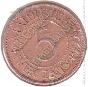 6-58 Маврикий 5 центов 1978 г. KM# 34 Бронза 9,7 гр. 28,4 мм. - 6-58 Маврикий 5 центов 1978 г. KM# 34 Бронза 9,7 гр. 28,4 мм.