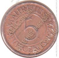 6-58 Маврикий 5 центов 1978 г. KM# 34 Бронза 9,7 гр. 28,4 мм.