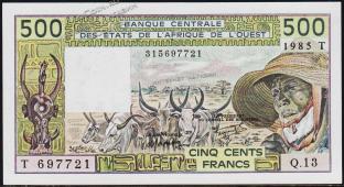 Того 500 франков 1985г. P.806Th - UNC - Того 500 франков 1985г. P.806Th - UNC