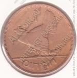 10-47 Ирландия 1 пенни 1935г. КМ # 3 бронза 9,45гр. 30,9мм