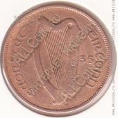 10-47 Ирландия 1 пенни 1935г. КМ # 3 бронза 9,45гр. 30,9мм - 10-47 Ирландия 1 пенни 1935г. КМ # 3 бронза 9,45гр. 30,9мм