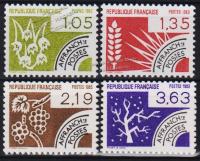 Франция 4 марки стандарт 1983г. YVERT №178-181** MNH OG (10-55)