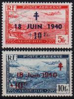 Алжир Французский Авиа 2 марки п/с 1947-48г. YVERT №7-8* MLH OG (10-79а)