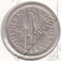 30-86 Южная Родезия 3 пенса 1948г. КМ # 20 медно-никелевая 1,41гр.16мм 