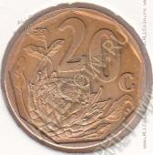 31-63 Южная Африка 20 центов 1996г. КМ # 162 сталь покрытая бронзой 3,5гр. 19мм - 31-63 Южная Африка 20 центов 1996г. КМ # 162 сталь покрытая бронзой 3,5гр. 19мм