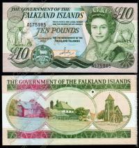 Фолклендские острова 10 фунтов 1986г. P.14a - UNC