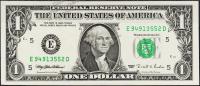 Банкнота США 1 доллар 1995 года. Р.496а - UNC "E" E-D