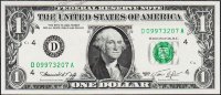 Банкнота США 1 доллар 1974 года. Р.455 UNC "D" D-A