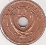 36-142 Восточная Африка 10 центов 1964г. Бронза