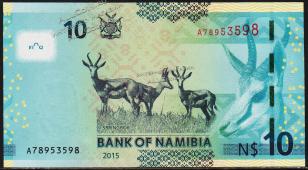 Намибия 10 долларов 2015г. P.NEW - UNC - Намибия 10 долларов 2015г. P.NEW - UNC